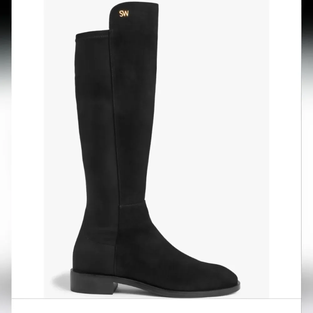 Stuart Weitzman Keelan Over-The-Knee Boot Black Suede Size 8.5